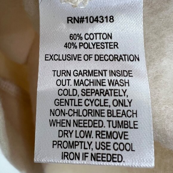 Planet Heart Madrid Spain Sweatshirt XS Oversize Crewneck Glitter Beige NWT - Picture 8 of 8